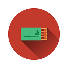 Image showing Flat design icon of match box