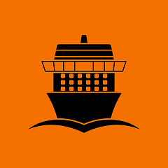 Image showing Cruise liner icon front view