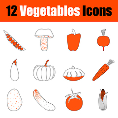 Image showing Set of 12 Vegetables Icons