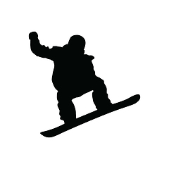 Image showing Snowboarder man silhouette