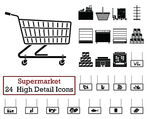 Image showing Set of 24 Supermarket Icons