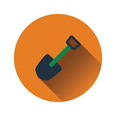 Image showing Flat design icon of camping shovel 