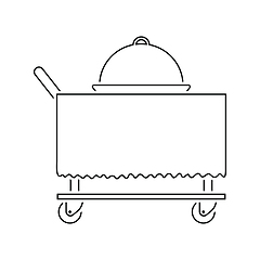 Image showing Restaurant  cloche on delivering cart icon