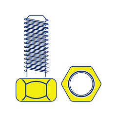 Image showing Icon of bolt and nut