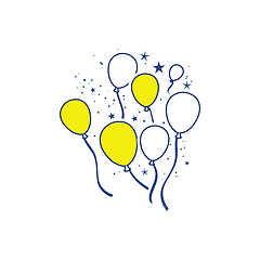 Image showing Party balloons and stars icon