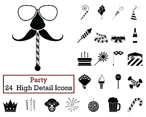 Image showing Set of 24  Party Icons.