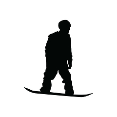 Image showing Snowboarder man silhouette