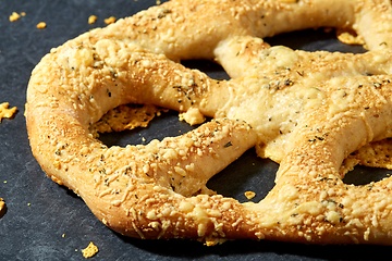 Image showing close up of cheese bread on kitchen table