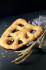 Image showing close up of cheese bread on kitchen table