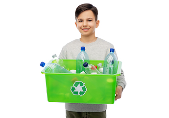 Image showing smiling boy sorting plastic waste