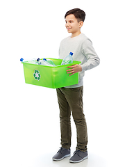 Image showing smiling boy sorting plastic waste