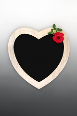 Image showing Heart Shaped Frame with Red Rose for Valentines Day 