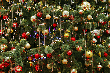 Image showing Beautiful bright shine decoration on Christmas tree