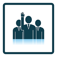 Image showing Voting Man With Men Behind Icon