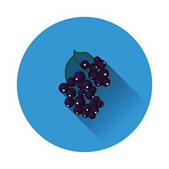 Image showing Flat design icon of Black currant