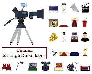 Image showing Set of 24  Cinema Icons