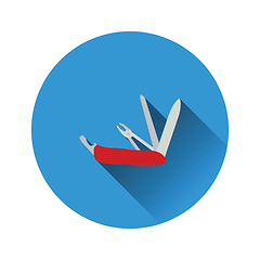 Image showing Flat design icon of folding penknife