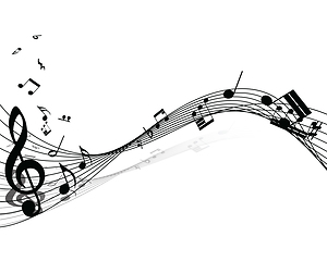 Image showing Musical note staff