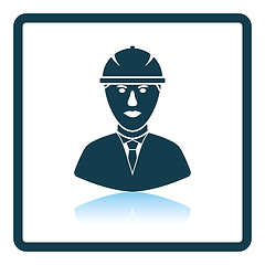 Image showing Icon of construction worker head in helmet