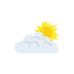 Image showing Sun behind clouds icon