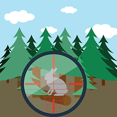 Image showing Hunting in fir forest