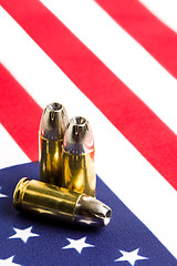 Image showing bullets over US flag