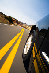 Image showing car driving through mountains