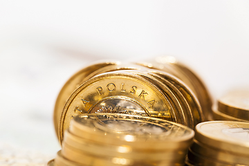 Image showing Polish coins close up