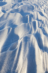 Image showing Snowdrifts, the field in winter