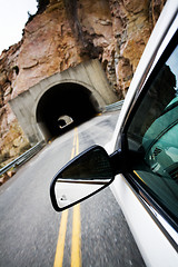 Image showing car approaching tunnel