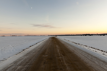 Image showing Ruts on a snow-covered road