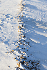 Image showing land covered with snow, close-up