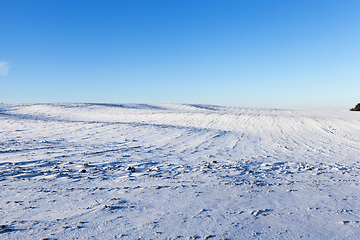 Image showing rural field covered with snow