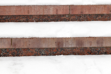 Image showing Steps under the snow