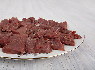 Image showing fillet from red deer - game meat