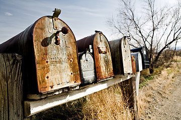 Image showing Old mailboxes in Midwest USA