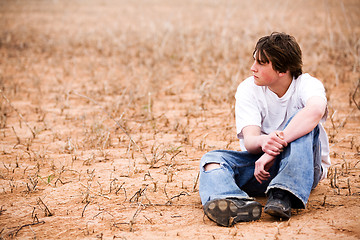 Image showing teen male in nature