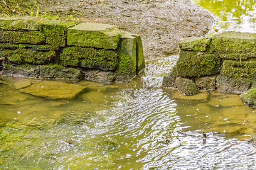 Image showing old stone wall with gap