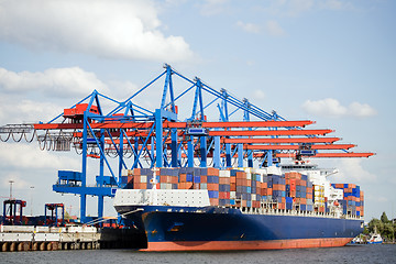 Image showing container ship in port