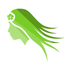 Image showing Woman Head With Flower In Hair Icon