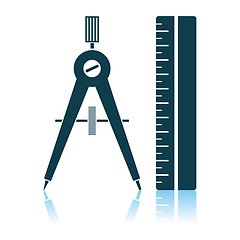 Image showing Compasses And Scale Icon