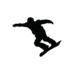 Image showing Snowboarder man silhouette