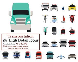 Image showing Transportation Icon Set 
