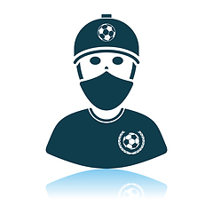 Image showing Football Fan With Covered Face By Scarf Icon