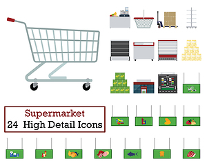 Image showing Set of 24 Supermarket Icons