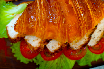 Image showing savory croissant brioche bread with chicken breast