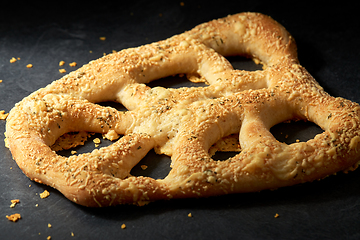 Image showing close up of cheese bread on kitchen table