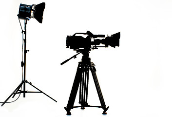 Image showing TV the camera in studio.