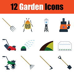 Image showing Set of gardening icons