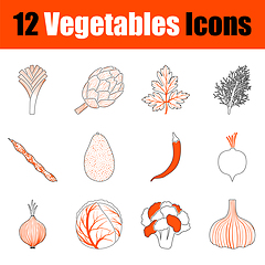 Image showing Set of 12 Vegetables Icons